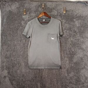 PINK Victoria's Secret Gray Short Sleeve Tee Burnout Womens Xs
